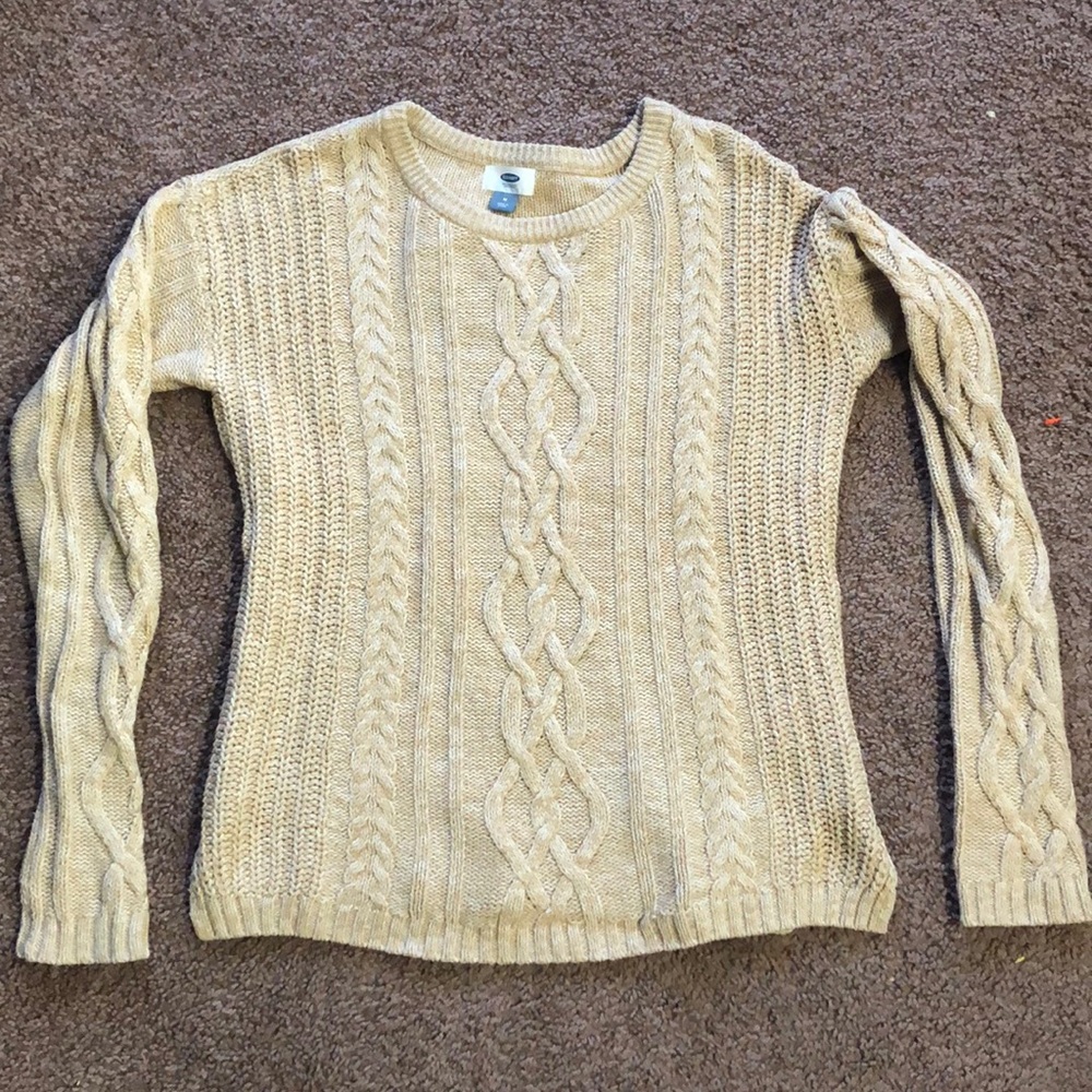Tan cable knit sweater